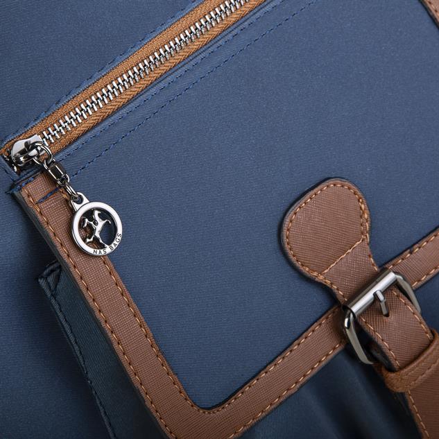 Nas Bag Kadın Büyük Boy Omuz Çantası Lacivert  Taba  Buzzy 