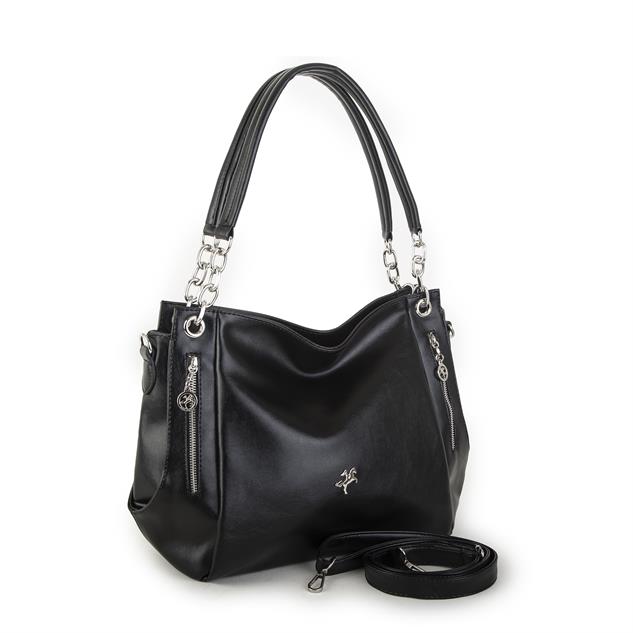 Nas Bag Kadın Büyük Boy Omuz Çantası Siyah  Nero ( 45x34x21 cm)