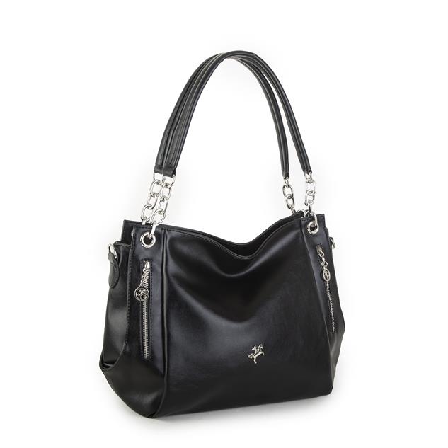 Nas Bag Kadın Büyük Boy Omuz Çantası Siyah  Nero ( 45x34x21 cm)