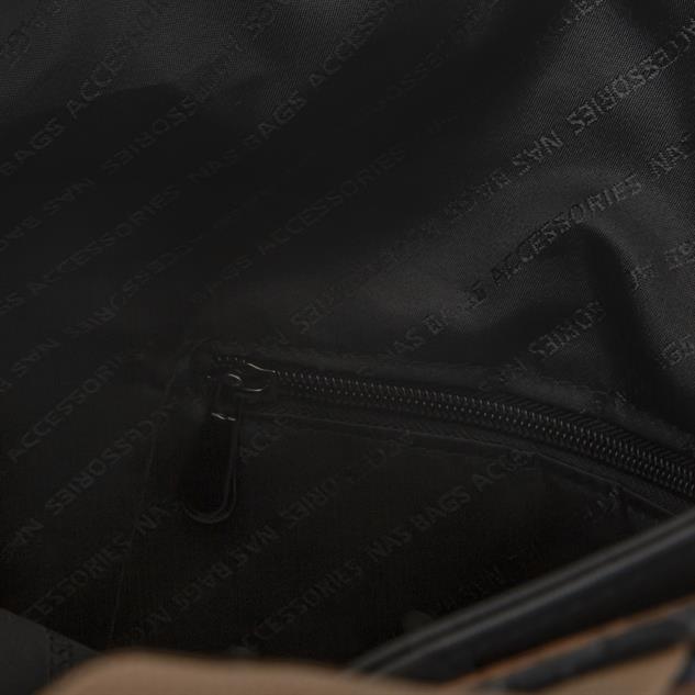 Nas Bag Kadın Büyük Boy Omuz Çantası Siyah Taba Buzzy 