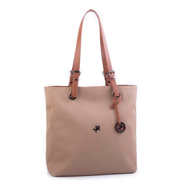 Nas Bag Kadın Büyük Boy Omuz Çantası Vizon  Taba  Karaca ( 35x35x12 cm) 