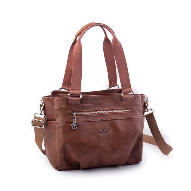 Nas Bag Kadın Çanta Omuz El ve Çapraz Çanta Çok Gözlü Taba King (en:37 cm ; boy:24 cm )