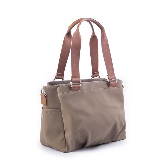 Nas Bag Kadın Çanta Omuz El ve Çapraz Çanta Çok Gözlü Vizon  Taba Buzzy  (en:37 cm ; boy:24 cm )