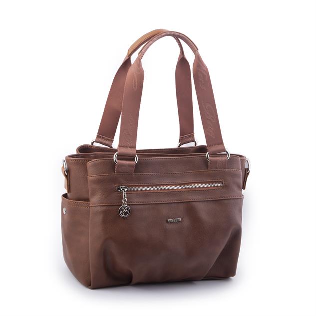 Nas Bag Kadın Çanta Omuz El ve Çapraz Çanta Çok Gözlü Taba King (en:37 cm ; boy:24 cm )