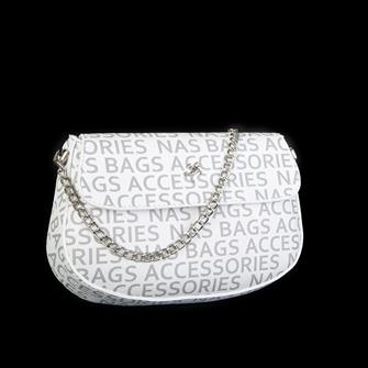 Nas Bag Kadın Çapraz Çanta Beyaz Yazılı