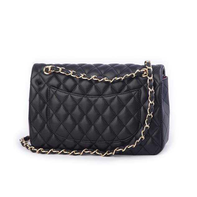 Nas Bag Kadın Çapraz Çanta Büyük Boy Zincirli Kapitone Siyah  Nova (en:26 ; boy:16 cm ) 