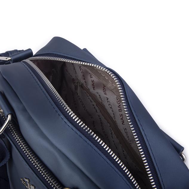 Nas Bag Kadın Çapraz Çanta Çok Gözlü  Lacivert   Saten 
