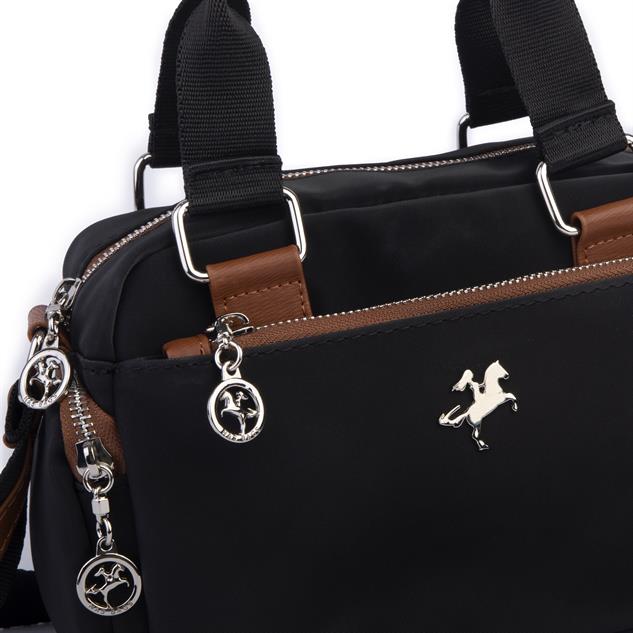 Nas Bag Kadın Çapraz Çanta Çok Gözlü Siyah Taba Buzzy