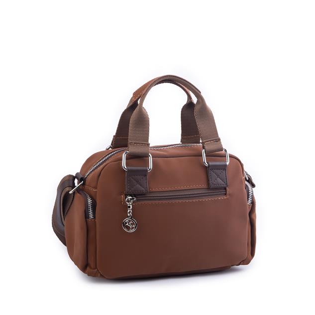 Nas Bag Kadın Çapraz Çanta Çok Gözlü  Taba Kahve  Buzzy ( 26x17 cm)