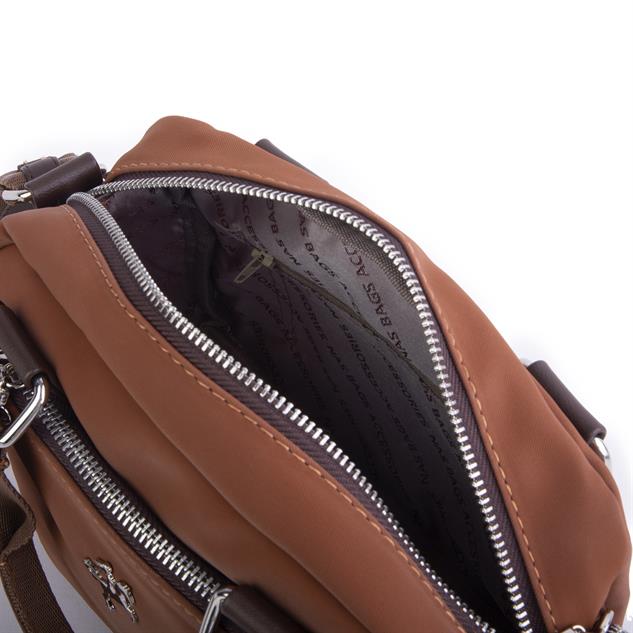Nas Bag Kadın Çapraz Çanta Çok Gözlü  Taba Kahve  Buzzy ( 26x17 cm)