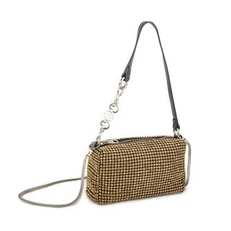 Nas Bag Kadın Çapraz Çanta Diamond Serisi Gümüş Zincir Detaylı Şık Çanta  Altın