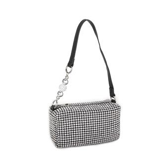 Nas Bag Kadın Çapraz Çanta Diamond Serisi Gümüş Zincir Detaylı Şık Çanta Gümüş 