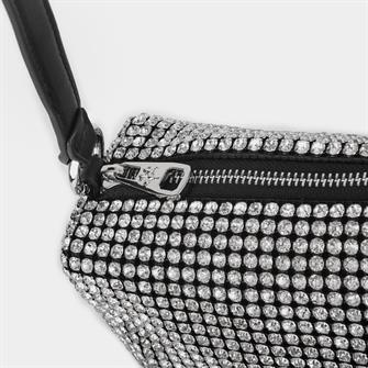 Nas Bag Kadın Çapraz Çanta Diamond Serisi Gümüş Zincir Detaylı Şık Çanta Gümüş 