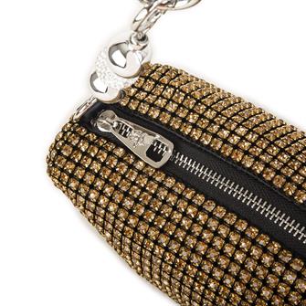 Nas Bag Kadın Çapraz Çanta Diamond Serisi Gümüş Zincir Detaylı Şık Çanta  Altın