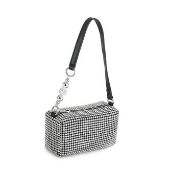 Nas Bag Kadın Çapraz Çanta Diamond Serisi Gümüş Zincir Detaylı Şık Çanta Gümüş 