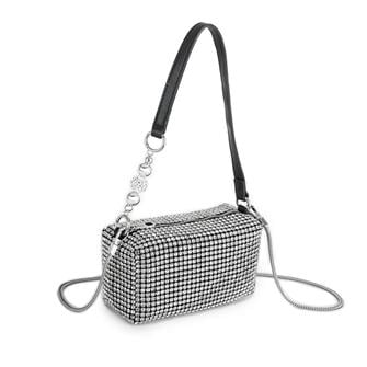 Nas Bag Kadın Çapraz Çanta Diamond Serisi Gümüş Zincir Detaylı Şık Çanta Gümüş 