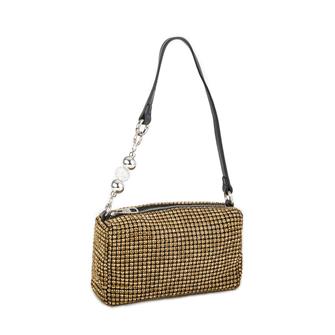 Nas Bag Kadın Çapraz Çanta Diamond Serisi Gümüş Zincir Detaylı Şık Çanta  Altın