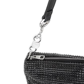 Nas Bag Kadın Çapraz Çanta Diamond Serisi Gümüş Zincir Detaylı Şık Çanta  Siyah 