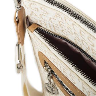 Nas Bag Kadın Çapraz Çanta Krem Camel Yazılı