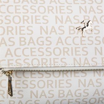 Nas Bag Kadın Çapraz Çanta Krem Camel Yazili