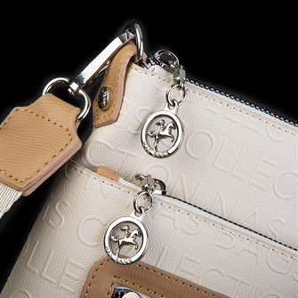 Nas Bag Kadın Çapraz Çanta Krem Camel Gofraj 