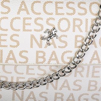 Nas Bag Kadın Çapraz Çanta Krem Yazılı