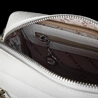 Nas Bag Kadın Çapraz Çanta Mini Cüzdanlı Ayarlanabilir Askılı Beyaz  Gofraj