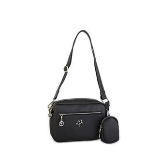 Nas Bag Kadın Çapraz Çanta Mini Cüzdanlı Ayarlanabilir Askılı Siyah Mercan
