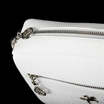 Nas Bag Kadın Çapraz Çanta Mini Cüzdanlı Ayarlanabilir Askılı Beyaz  Gofraj