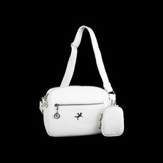 Nas Bag Kadın Çapraz Çanta Mini Cüzdanlı Ayarlanabilir Askılı Beyaz  Gofraj