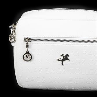 Nas Bag Kadın Çapraz Çanta Mini Cüzdanlı Ayarlanabilir Askılı Beyaz  Gofraj