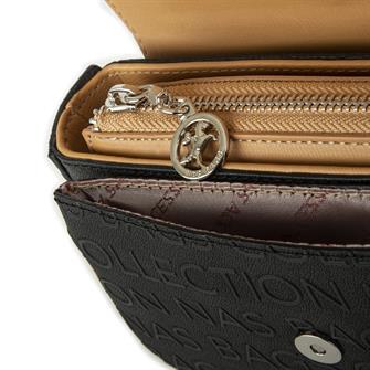 Nas Bag Kadın Çapraz Çanta Siyah Camel  Gofraj