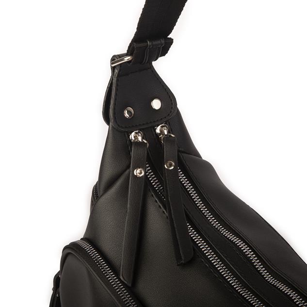 Nas Bag Kadın Çapraz Çanta Siyah Dona   ( 26x21x15 cm)