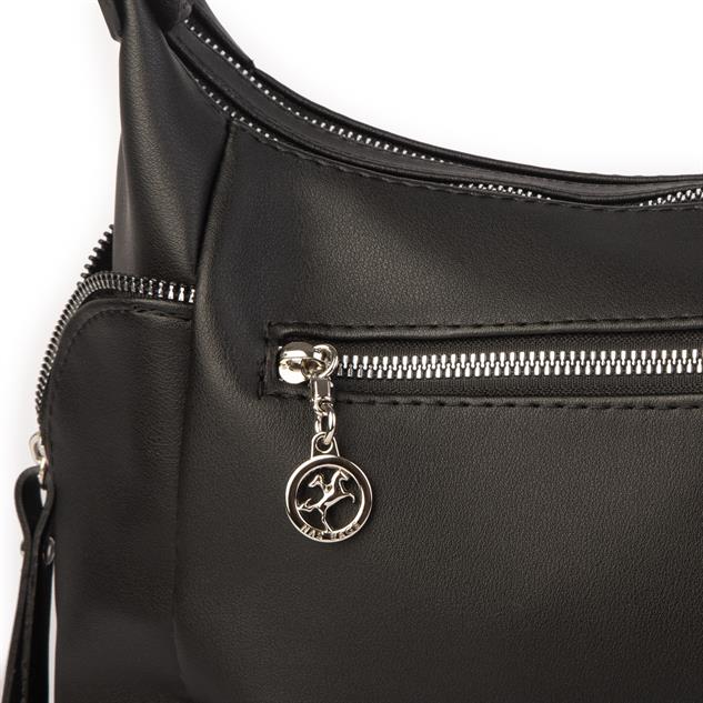 Nas Bag Kadın Çapraz Çanta Siyah Dona   ( 26x21x15 cm)