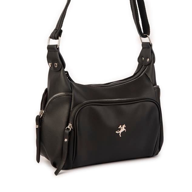 Nas Bag Kadın Çapraz Çanta Siyah Dona   ( 26x21x15 cm)