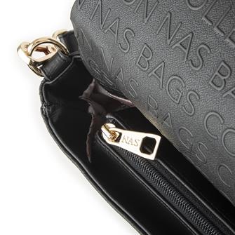 Nas Bag Kadın Çapraz Çanta Siyah Gofraj