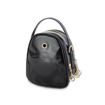 Nas Bag Mini Kadın Çapraz Çanta Siyah Krşk Rugan