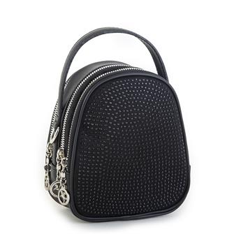 Nas Bag Mini Kadın Çapraz Çanta Siyah Taşlı