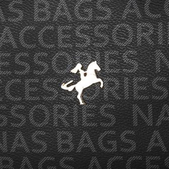 Nas Bag Kadın Çapraz Çanta Siyah Yazılı
