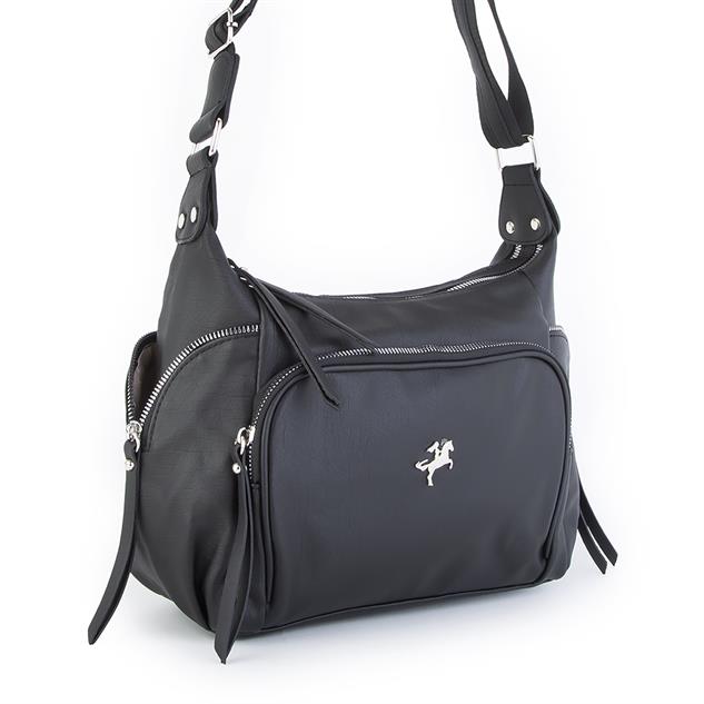 Nas Bag Kadın Çapraz Çanta Siyah Yıkamalı ( 26x21x15 cm)