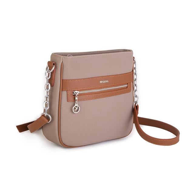 Nas Bag Kadın Çapraz Çanta Spor Ayarlanabilir Askılı  Kum Taba  Lacst  (ürün ölçüsü :24x24x7 cm)