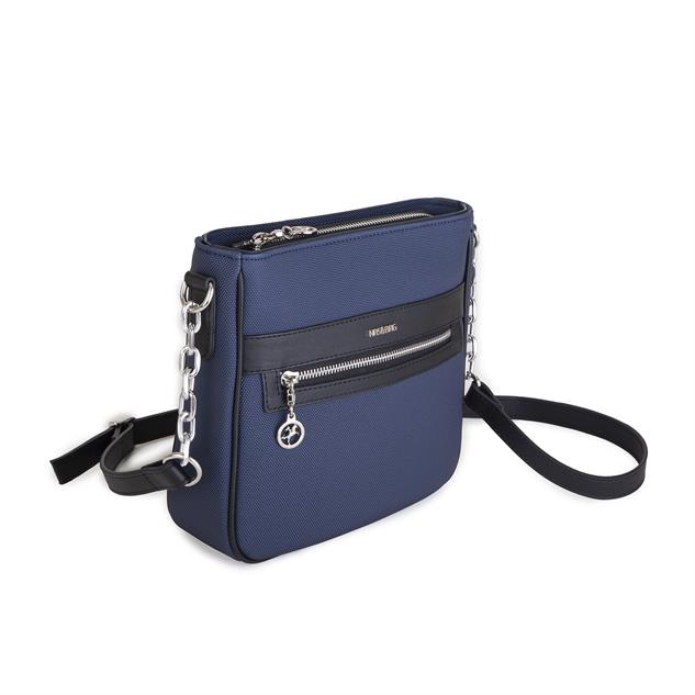 Nas Bag Kadın Çapraz Çanta Spor Ayarlanabilir Askılı  Lacivert Siyah   Lacst  (ürün ölçüsü :24x24x7 cm)
