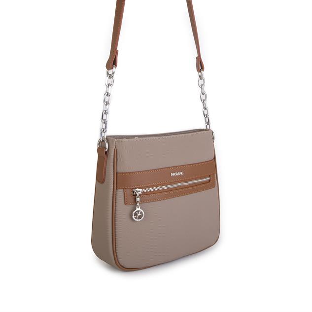 Nas Bag Kadın Çapraz Çanta Spor Ayarlanabilir Askılı  Kum Taba  Lacst  (ürün ölçüsü :24x24x7 cm)