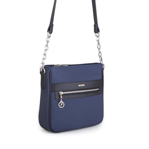 Nas Bag Kadın Çapraz Çanta Spor Ayarlanabilir Askılı  Lacivert Siyah   Lacst  (ürün ölçüsü :24x24x7 cm)