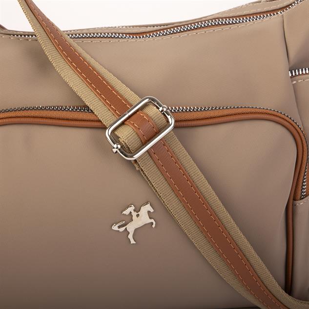 Nas Bag Kadın Çapraz Çanta Vizon Taba Buzzy ( 26x21x15 cm)