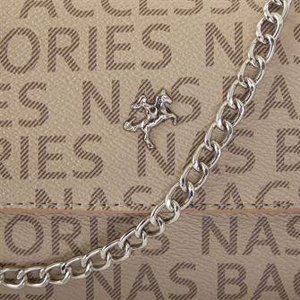Nas Bag Kadın Çapraz Çanta Vizon Taba Yazılı