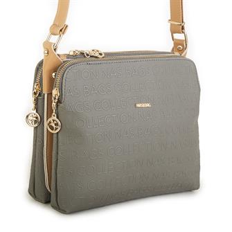 Nas Bag Kadın Çapraz Çanta Yeşil Camel Gofraj
