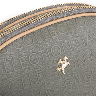 Nas Bag Kadın Çapraz Çanta Yeşil Camel  Gofraj