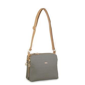 Nas Bag Kadın Çapraz Çanta Yeşil Camel Gofraj