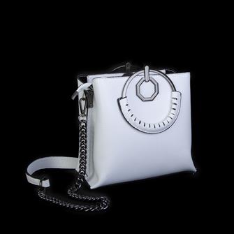 Nas Bag Kadın Çapraz Çanta Zincirli Şık Çanta Beyaz Liza